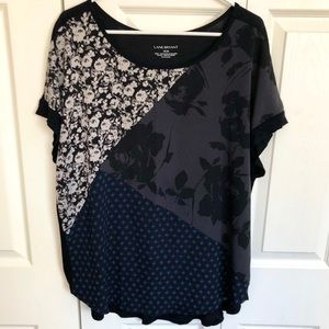 Lane Bryant Patterned Floral Tee T-shirt Top